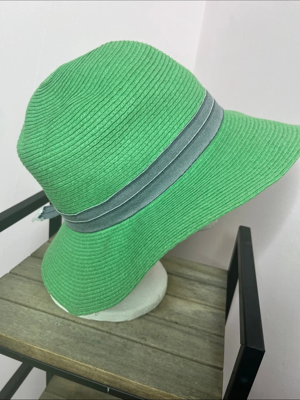 Chaos Green Sun Hat with Denim Blue Band